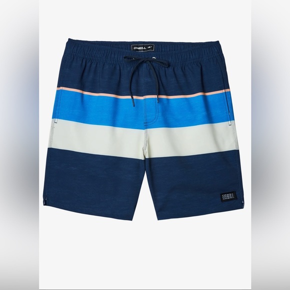 O'NEILL Men's 17 Inch Stripe Volley Boardshorts Swim Trunks for Men with Pockets - Picture 4 of 9